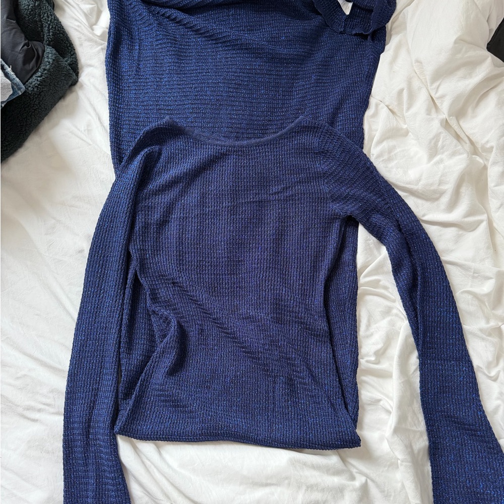 Princess Polly Navy Blue Backless Knit Dress